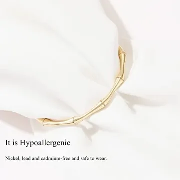 GIEIWIW Gold Plated Bangle Bracelets for Women Mother's Day gifts Adjustable Charm Bracelets Cute Bamboo Design Gold Bracelet for Women Valentines Day Gifts(Gold)