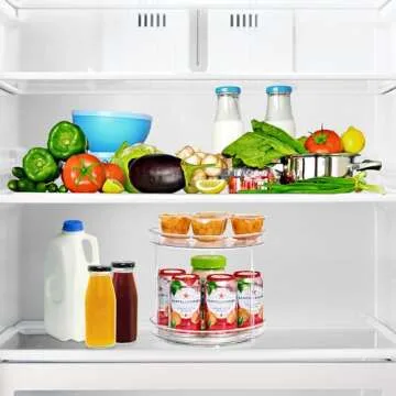 Sorbus 9 Inch 2 Tier Clear Lazy Susan Organizer, Turntable Organizer for Spice Organization for Cabinet, Lazy Susan Turntable for Kitchen, Home, Office, Closet, Classroom, Laundry Room Organization