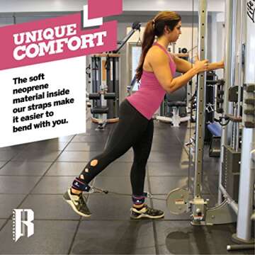 RIMSports Ankle Strap for Cable Machine Attachment - Leg Strap & Glutes Workout Equipment Gym Accessories for Women - Adjustable Ankle Cuff Gym Straps - Cable Kickback Ankle Strap for Leg Exercise