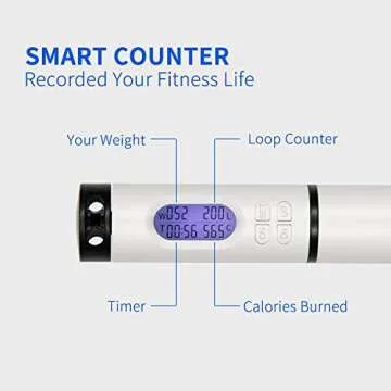 Jump Rope with Counter, Weighted Jump Ropes for Fitness for Women, Men, Kids. Cordless for Indoor and Outdoor, Smart Skipping Rope Have Calorie Counting and Adjustable Cable & Ropeless. Black