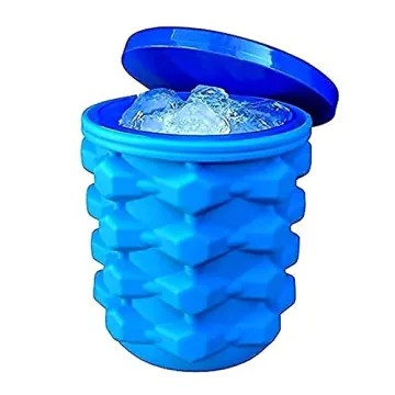 The Ultimate Ice Cube Maker Silicone Bucket with Lid Makes Small Size Nugget Ice Chips for Soft Drin...