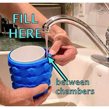 The Ultimate Ice Cube Maker Silicone Bucket with Lid Makes Small Size Nugget Ice Chips for Soft Drinks, Cocktail Ice, Wine On Ice, Cylinder Ice Trays, Crushed Ice Cup Maker Mold, Ice Holder