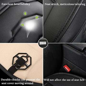 West Llama Breathable PU Leather Car Seat Covers - 2 Pack