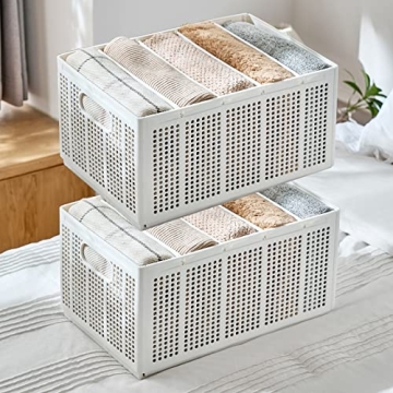 UNZIPE 2 Pack Closet Storage Bins for Organized Spaces
