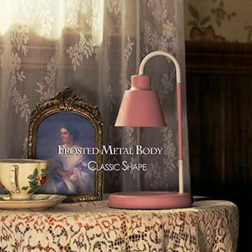 Softanzi® Candle Warmer Lamp for Scented Jar Candles with Timer Macaron Color Coffee Warmer Applied Top Down Stand Wax Melter Dimmable Light Melt and Tarts Electric Heater Burner Fragrance Lamp(Pink)