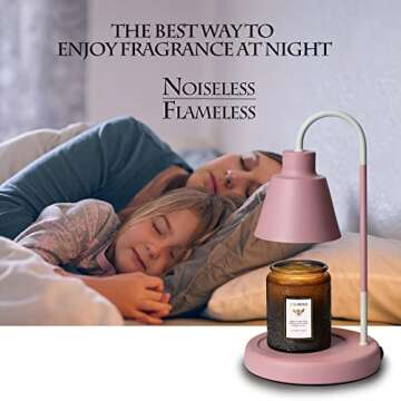 Softanzi® Candle Warmer Lamp for Scented Jar Candles with Timer Macaron Color Coffee Warmer Applied Top Down Stand Wax Melter Dimmable Light Melt and Tarts Electric Heater Burner Fragrance Lamp(Pink)