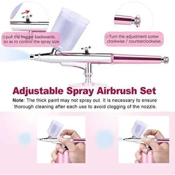 Yofuly Nail Airbrush Machine, Mini Airbrush Kit Handheld Cordless Airbrush for Nails Art, Makeup, Model Painting, Cake Decor, Model Painting, Rechargeable Spray Airbrush Gun with 2 Capacity Cups