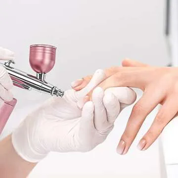 Yofuly Nail Airbrush Machine, Mini Airbrush Kit Handheld Cordless Airbrush for Nails Art, Makeup, Model Painting, Cake Decor, Model Painting, Rechargeable Spray Airbrush Gun with 2 Capacity Cups