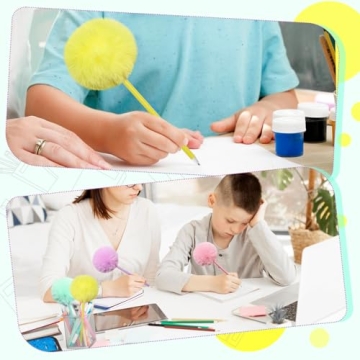 SBYURE Cute Pom Pom Pens - Colorful Fun for Writing