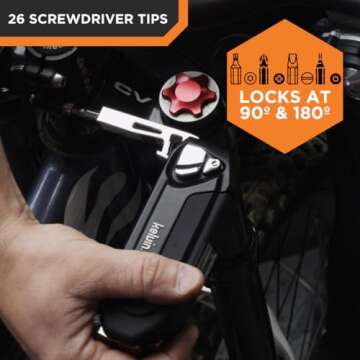Kelvin Tools K-36 Multi-Tool Set, 36 Integrated Tools, 26 Bit Screwdriver Set, Tape Measure, Corkscrew (Black)