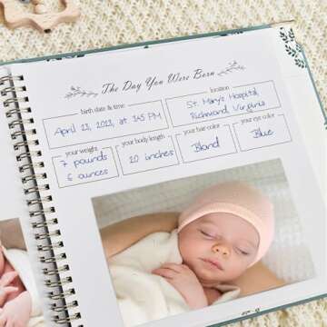 Baby Book Keepsake - Photo Album for Baby's First 5 Years
