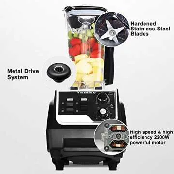 Professional Countertop Blender, 2200W High Power Commercial Blender for Shakes and Smoothies with 70Oz BPA Free Container, Built-in Timer Smoothie Maker Mixer for Crushing Ice, Frozen Dessert