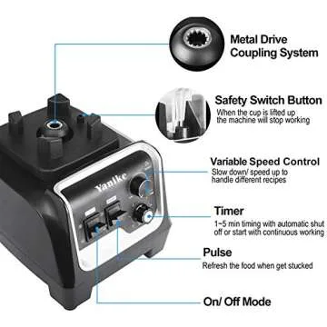 Professional Countertop Blender, 2200W High Power Commercial Blender for Shakes and Smoothies with 70Oz BPA Free Container, Built-in Timer Smoothie Maker Mixer for Crushing Ice, Frozen Dessert