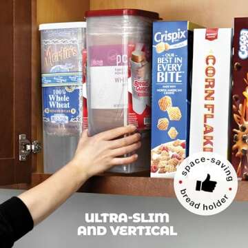 Adirlux Bread Box with Airtight Lid - Kitchen Counter Fresh Bread Storage Container For Sandwich Loaf, Sliced Breads - Clear Rigid Plastic, [BPA Free ] Red Lid [Pack of 2]