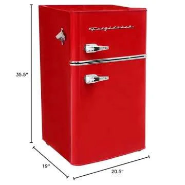 Frigidaire Retro Mini Fridge Freezer Combo in Red