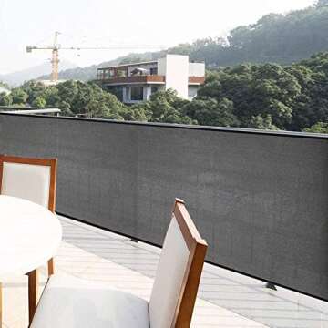 3'x16.4' Balcony Privacy Screen Cover, Deck Privacy Screen Porch Covering for Privacy,Balcony Cover Fence for Apartments Outdoor Backyard Patio,Windscreen with Cable Ties/Rope