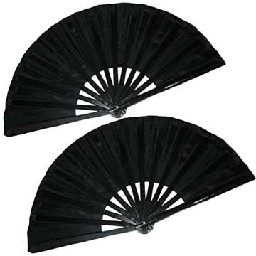 ZooBoo Traditional Tai Chi Fan - Lightweight Folding Fan for Martial Arts, Tai Chi, and Dance Practi...