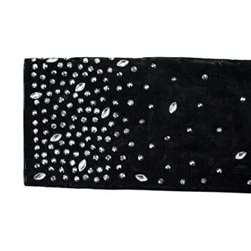 Hotheart Womens Sexy Long Sleeve Mesh Paneled Rhinestones Bodycon Party Clubwear Jumpsuit Rompers Black