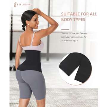 FeelinGirl Waist Trainer for Women Bandage Wrap Trimmer Belt Long Torso Tummy Wraps Belly Body Shaper Waist Trimmer Belt
