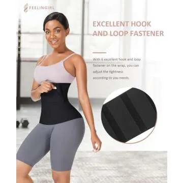 FeelinGirl Waist Trainer for Women Bandage Wrap Trimmer Belt Long Torso Tummy Wraps Belly Body Shaper Waist Trimmer Belt