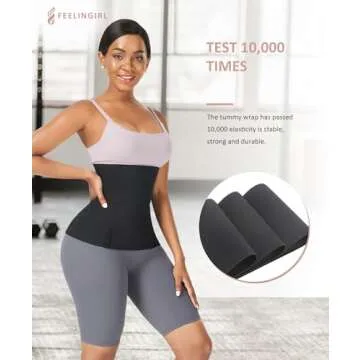 FeelinGirl Waist Trainer for Women Bandage Wrap Trimmer Belt Long Torso Tummy Wraps Belly Body Shaper Waist Trimmer Belt
