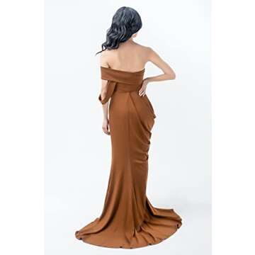 Pantora Women's Lisa Draped Gown, Brown, XX-Large
