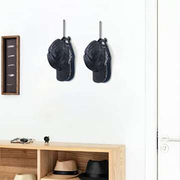 Mkono Hat Organizer for Baseball Caps, Set of 2 Wall Hat Rack 5 Inches Space Saving Holds 20 Caps Mo...
