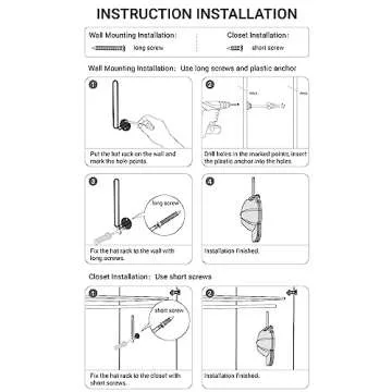 Mkono Hat Organizer for Baseball Caps, Set of 2 Wall Hat Rack 5 Inches Space Saving Holds 20 Caps Modern L -Shaped Hat Hooks Wall Mount Hat Holder for Closet Bedroom Storage, Small, Black