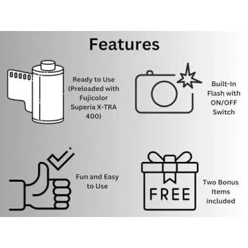 Fujifilm QuickSnap Flash 400 Disposable 35mm Camera Plus a Bonus Eco-Friendly Silicone Wrist Band and a Microfiber Cleaning Cloth (3 Pack)