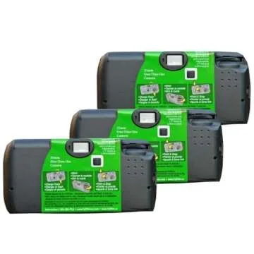 Fujifilm QuickSnap Flash 400 Disposable 35mm Camera Plus a Bonus Eco-Friendly Silicone Wrist Band and a Microfiber Cleaning Cloth (3 Pack)