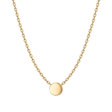 Dainty PAVOI 14K Gold Dot Necklace for Elegant Layering