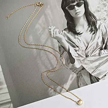 Dainty PAVOI 14K Gold Dot Necklace for Elegant Layering