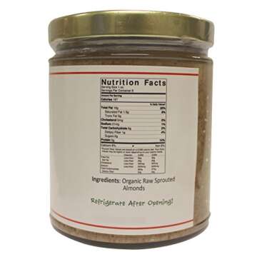 Jiva Organics Raw, Sprouted Almond Butter, 8 Fluid Ounce (Pack of 3)