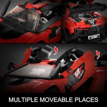 Mould King Super car Sanna MOC Building Blocks and Construction Toy, Collectible Cars Set to Build, 1:12 Scale Sports Car Model Toys for Kids 8+Age and Adults-1182 Pcs