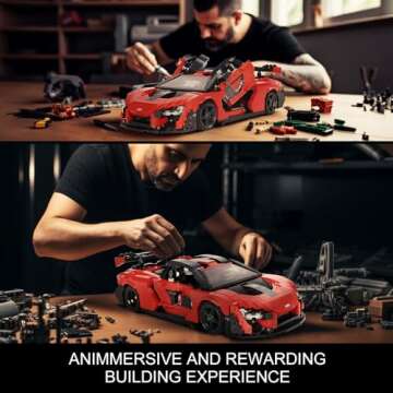 Mould King Super car Sanna MOC Building Blocks and Construction Toy, Collectible Cars Set to Build, 1:12 Scale Sports Car Model Toys for Kids 8+Age and Adults-1182 Pcs