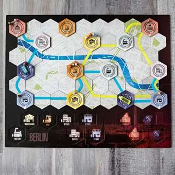 Maglev Metro Board Game, Strategy Board Game for Adults and Family, Tile Laying, Engine Building, Fun Pick Up and Deliver Gameplay, Futuristic Theme