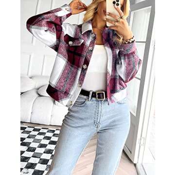 Gihuo Women's Cropped Corduroy Shacket for Fall Style