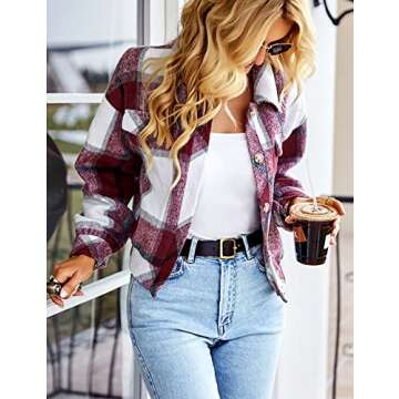 Gihuo Women's Cropped Corduroy Shacket for Fall Style