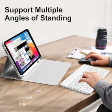 Kenke iPad 11/10th Gen Case with Detachable Keyboard