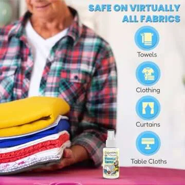 Grandma's Secret Wrinkle Remover Spray - Easily Removes Wrinkles & Odors - Wrinkle Release, Fabric Refresher Spray, Chlorine, Bleach and Toxin-Free - 16 oz and 3 oz Travel Size Combo