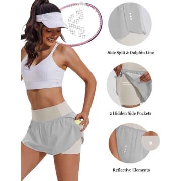 PINSPARK Comfortable High Rise Running Shorts for Women