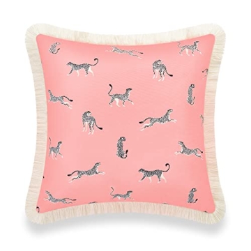 Hofdeco Tropical Pink Leopard Pillow Cover 20x20 Outdoor