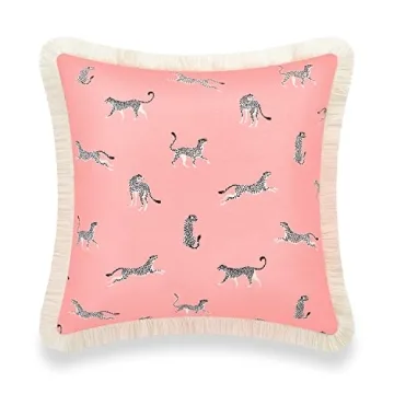 Hofdeco Tropical Pink Leopard Pillow Cover 20x20 Outdoor