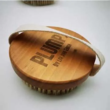 Dry Brushing Body Brush | Plump Beauty Co. | Hand Held, Organic, Medium Bristle, Skin Exfoliating Br...