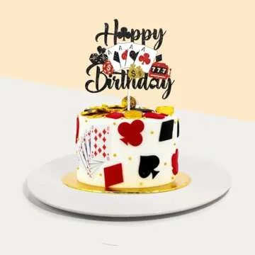 Casino Cake Topper Poker Chips Vegas Party Supplies