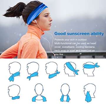 ELEHOLD Ice Towel Cooling Towels for Neck,12" x 39" Microfiber Towel Breathable Cold Towel, Instant Chilly Towel for Head, Yoga, Golf, Sports, Gym, Workout, Athletes, Camping Towel