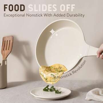 CAROTE Pots and Pans Set, 14pcs Kitchen Cookware Sets, Induction Pots and Pans Nonstick, Cooking Pans Pots Set, Cream Beige, All Stoves Compatible