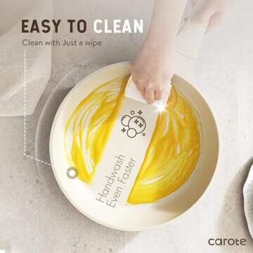 CAROTE Pots and Pans Set, 14pcs Kitchen Cookware Sets, Induction Pots and Pans Nonstick, Cooking Pans Pots Set, Cream Beige, All Stoves Compatible