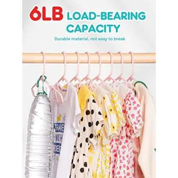Smartor Pink Plastic Baby Hangers 60 Pack, Durable Kids Hangers with Dividers, Space Saving Baby Clothes Hangers for Closet, Cute Baby Hangers for Nursery, Clothing Hangers for Infant, Baby, Kids