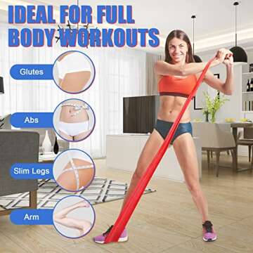 POTOK Resistance Bands Set, 3 Pack Latex Exercise Bands with Different Strengths,Elastic Bands for Upper & Lower Body & Core Exercise, Physical Therapy, Lower Pilates, Home Workouts, Rehab